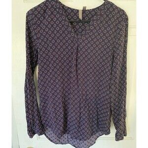Brina and Em Lemmy v neck blouse womens S geometric print
